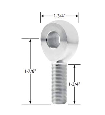 Allstar Performance Solid Rod End Dimensions