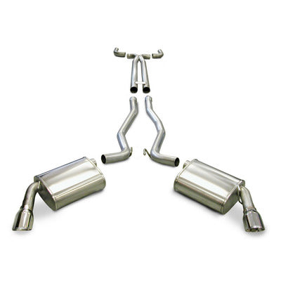 Corsa 2.5" Cat-Back Plus X-Pipe Sport Exhaust Dual Rear Exit 14951 4.0" Polished Tips for 2010-15 Camaro SS Manual Trans 6.2L V8