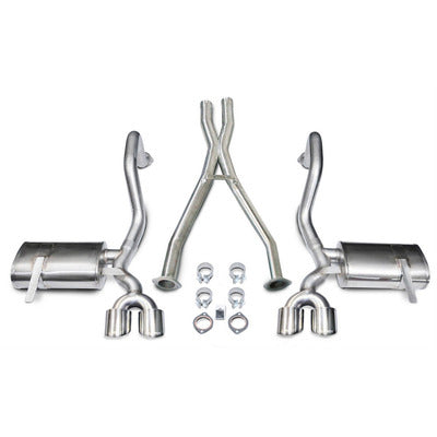 Corsa 2.5" Cat-Back Plus X-Pipe Xtreme Exhaust Dual Rear Exit 14962 4.0" Polished Tips for 1997-04 Corvette C5 Plus Z06 5.7L V8