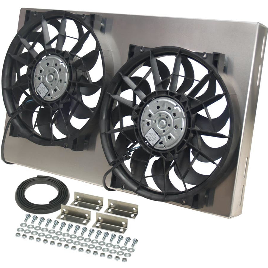 Derale Dual RAD Fan w/Aluminum Shroud Assembly