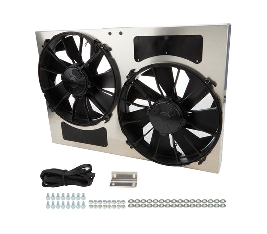 Derale Dual RAD Fan w/Aluminum Shroud Assembly