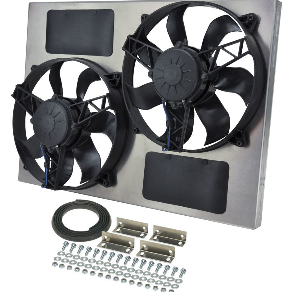 Derale Dual RAD Fan w/Aluminum Shroud Assembly