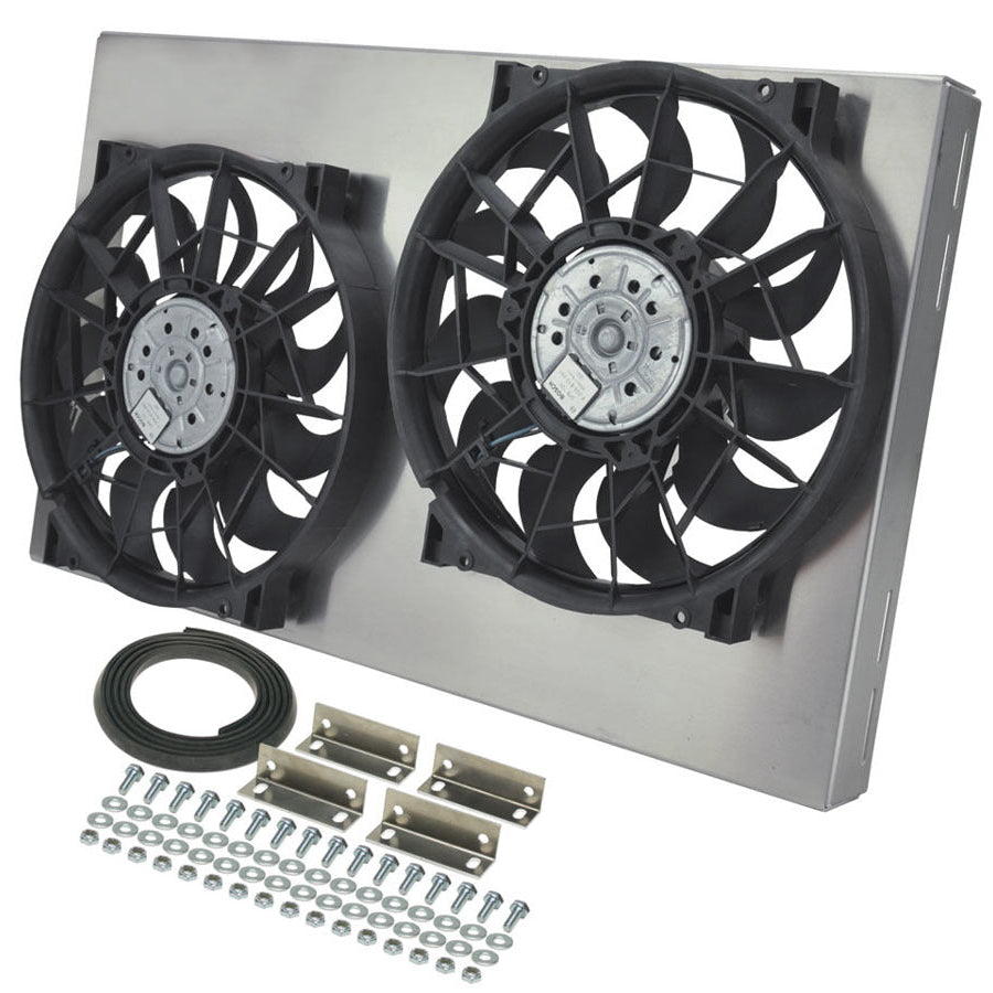 Derale Dual RAD Fan w/Aluminum Shroud Assembly