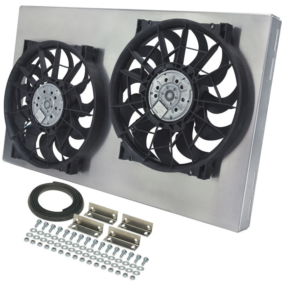 Derale Dual RAD Fan w/Aluminum Shroud Assembly
