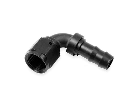 Earl's 6AN 90-Degree to 3/8 Male Barb Hose End - Black 899