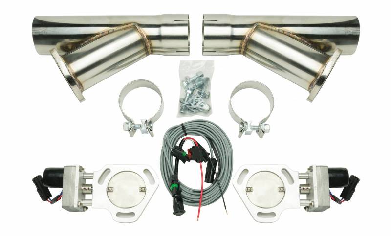 Pypes Dual Electric Exhaust Cutout 3in w/Y-Pipes HVE10K3