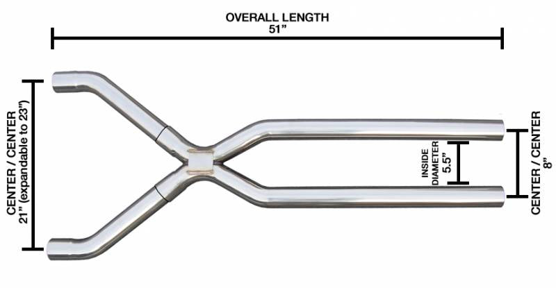 Pypes Universal X-Pipe Tunnel 2.5" XVF10