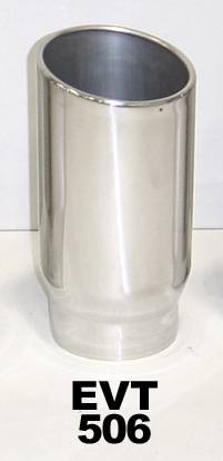 Pypes Exhaust Tip 5" ID X 6" OD X 12" L Rolled B/O EVT506