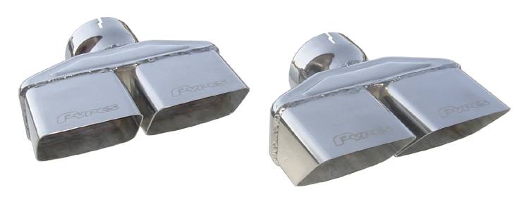 Pypes Exhaust Tips Slip Fit 3in Dual Rectangle Slant EVT88