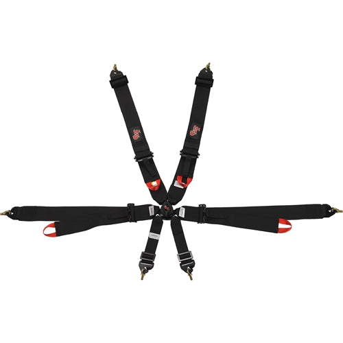 G-Force Pro-Series Latch & Link 6-Point FIA Harness - Pull-Up 7621BK