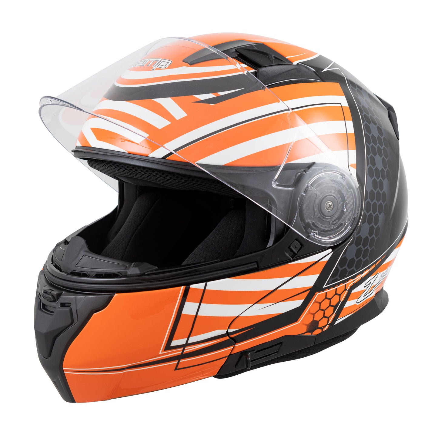 Zamp FL-4 Motorcycle Helmet (Orange Graphic)