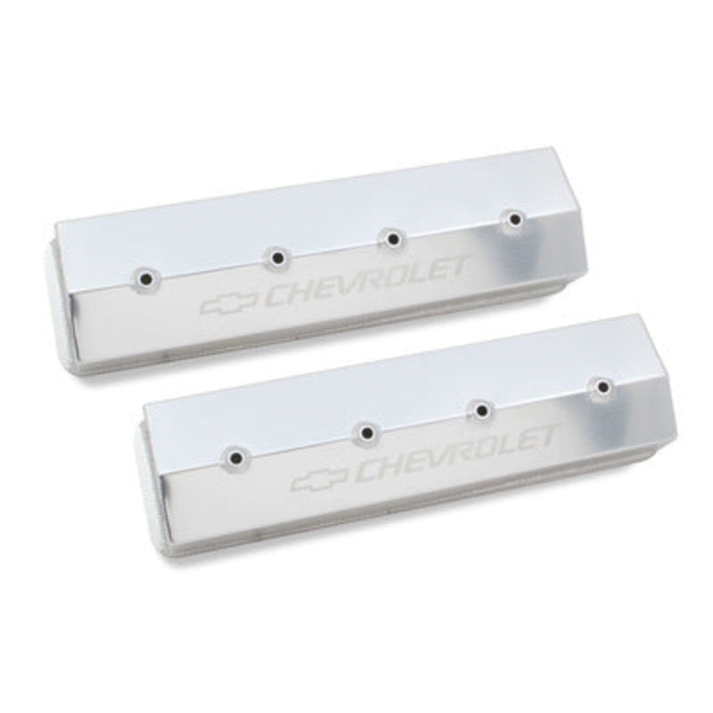 Holley SBC Billet Rail Fab. Alm Valve Covers wo/Hole