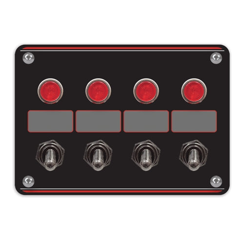 Longacre 4 Accessory Switch Panel with 4 Pilot Lights 52-44865