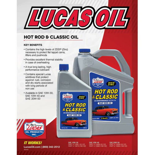 Lucas 10W-40 Hot Rod & Classic Engine Oil