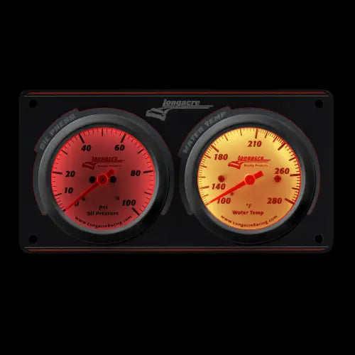 Longacre Sportsman™ Elite 2 Gauge Panel Oil Pressure, Water Temperature