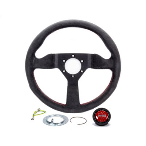 Momo Monte Carlo Alcantara 350mm Steering Wheel - Black/Red