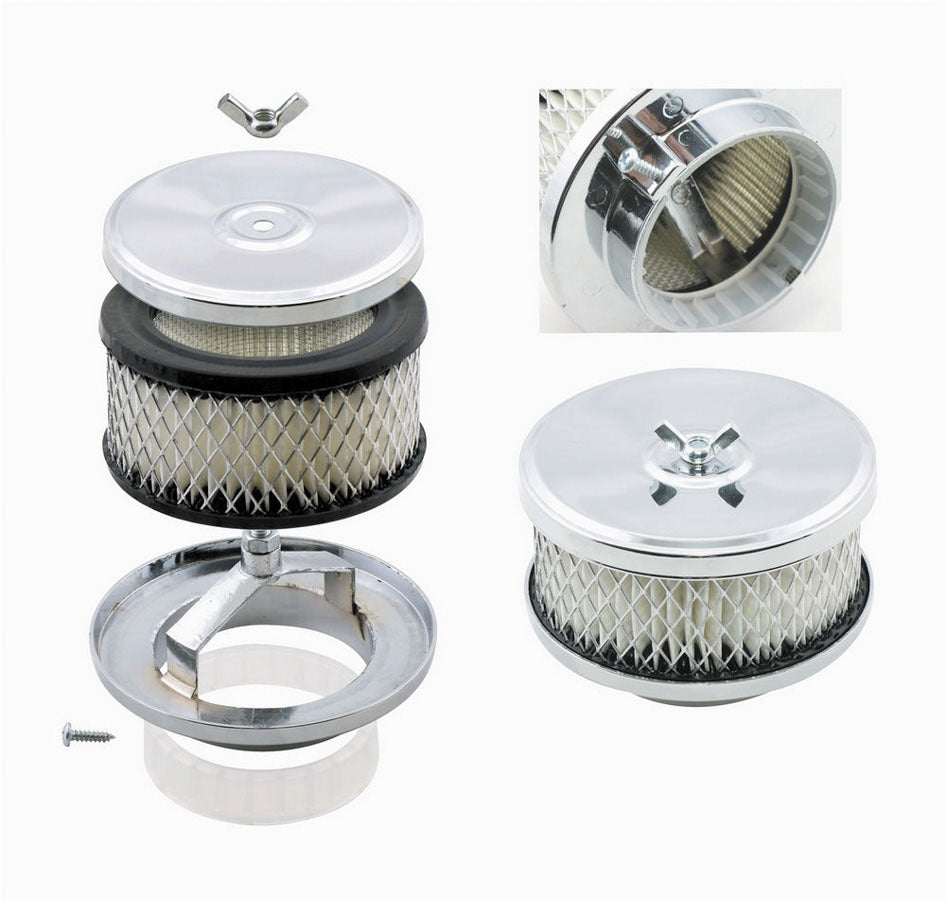 Mr. Gasket Air Cleaner Assembly 4" Chrome 4354