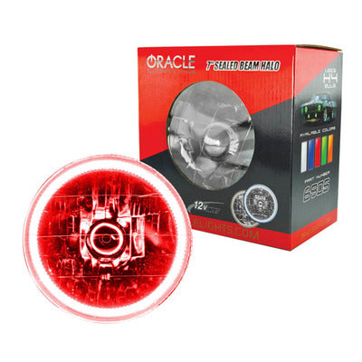 ORACLE Lighting Pre-Installed Lights 7 IN. Sealed Beam - Red Halo