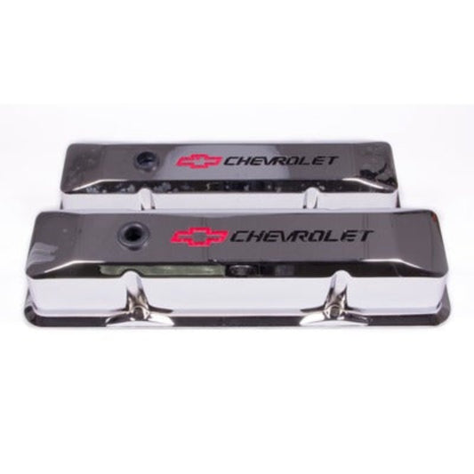 Small Block Chevy (SBC) Chrome Die Cast Valve Covers - Tall w/Baffle