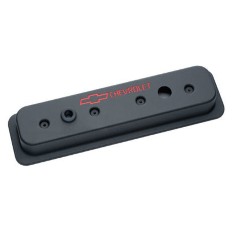 Small Block Chevy (SBC) Black Crinkle Die Cast Center Bolt Valve Covers