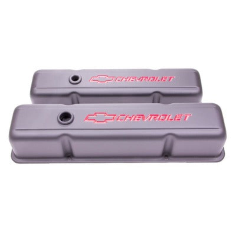 Small Block Chevy (SBC) Black Crinkle Valve Covers Tall W/ Baffle