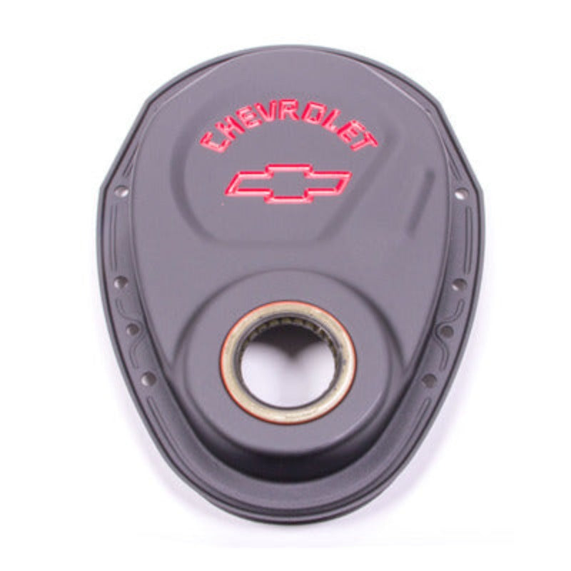 Small Block Chevy (SBC) Black Crinkle Timing Cover