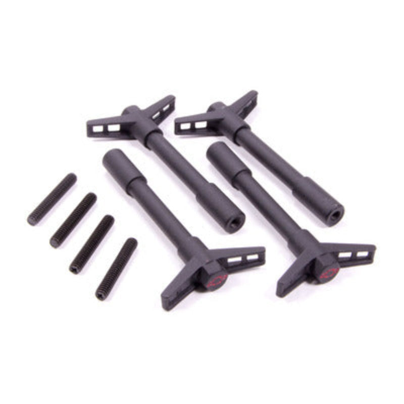 Black Crinkle Valve Covers Wing Nuts 4-pc