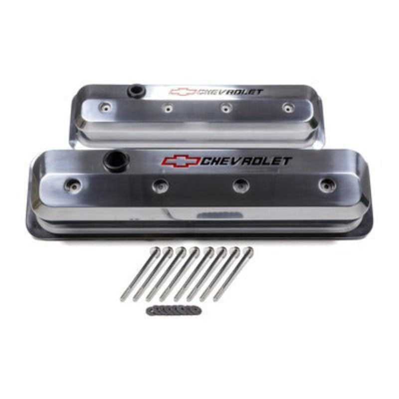 Small Block Chevy (SBC) Valve Covers Slant Edge Polished