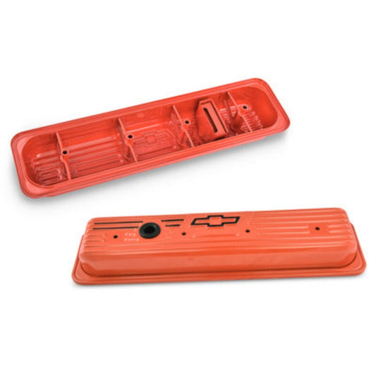 Small Block Chevy (SBC) Center Bolt Valve Covers Orange