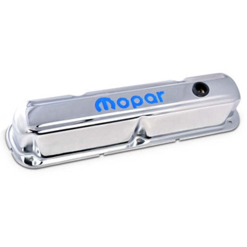 Small Block Mopar Stamped Steel Valve Covers - Chrome