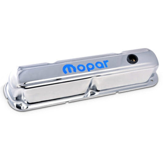 Small Block Mopar Stamped Steel Valve Covers - Chrome