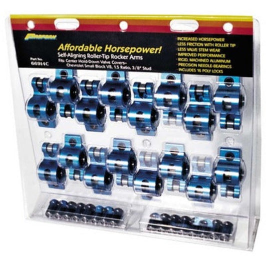 Small Block Ford (SBF) Aluminum. Roller R/A Set 1.6 Ratio 3/8in Stud