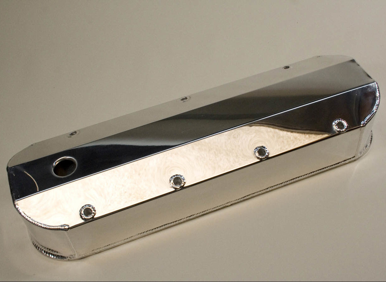 PRW Billet Rail Fab. Valve Covers - BBC Tall Polished 4045408