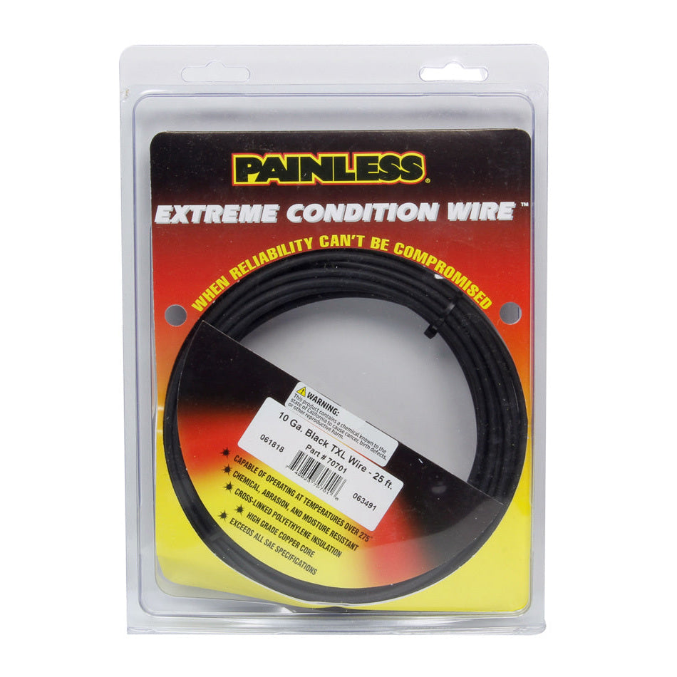 Painless Performance 10 Gauge Black TXL Wire 25' 70701