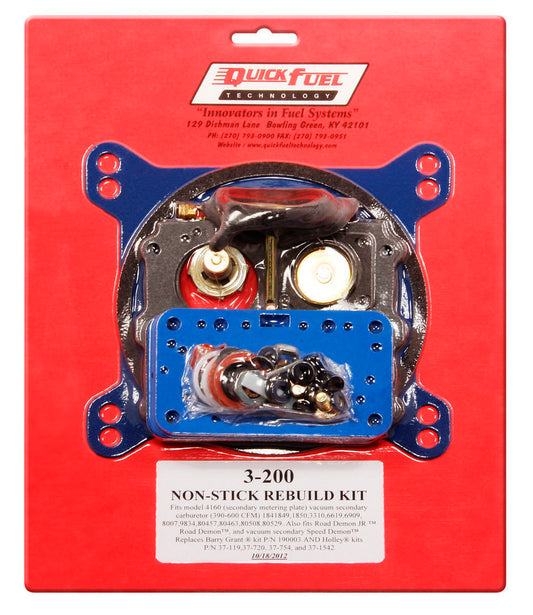 Quick Fuel Technology Carburetor Rebuild Kit Holley 4160/Quick Fuel Gas 3-200QFT
