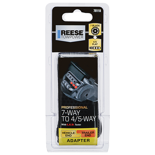Reese 7-Way to 4 and 5-Flat Adapter with LED Circuit Tester