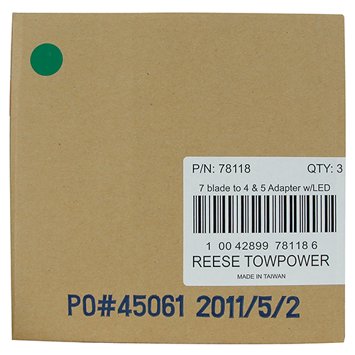 Reese 7-Way to 4 and 5-Flat Adapter with LED Circuit Tester
