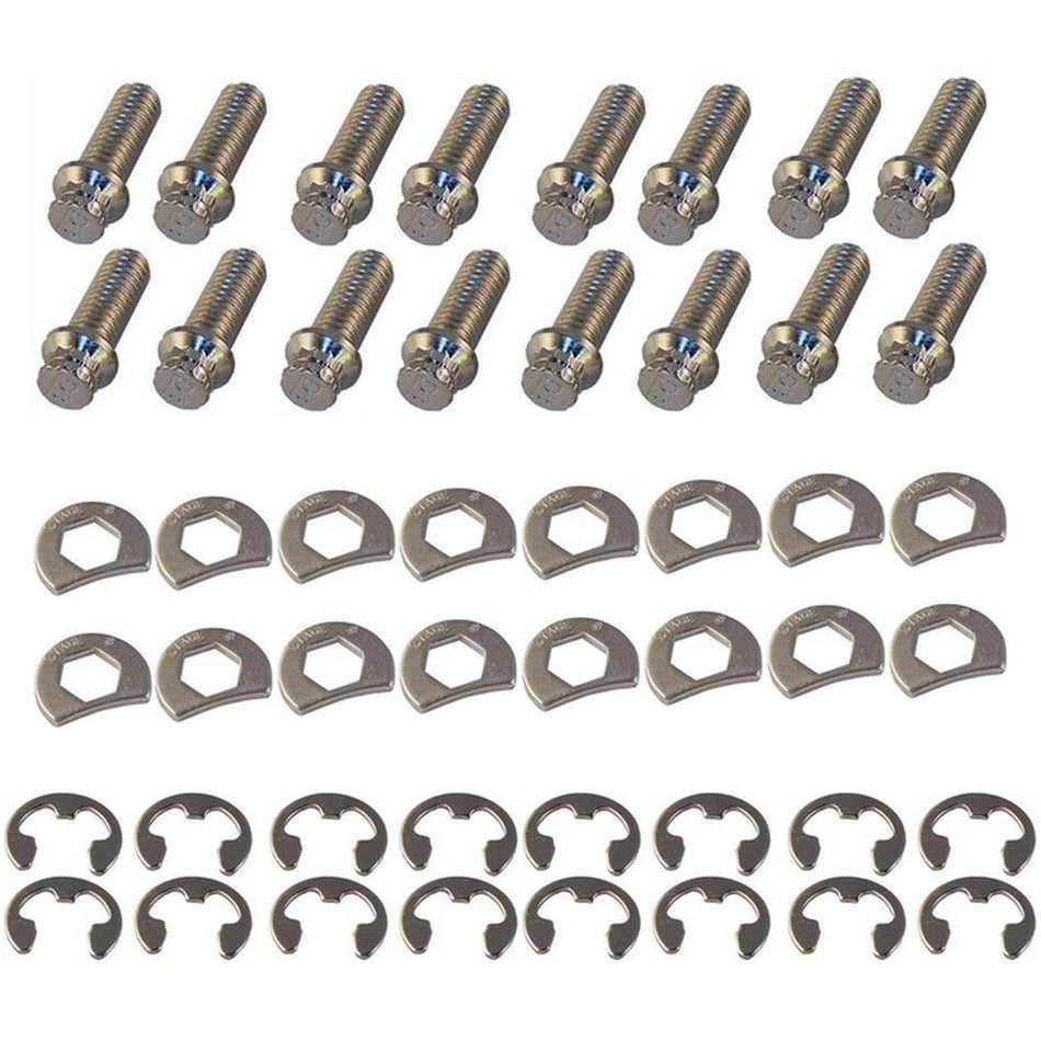 Stage 8 S/S Header Bolt Kit - 6pt 3/8-16 x 1" (16pk) 8953