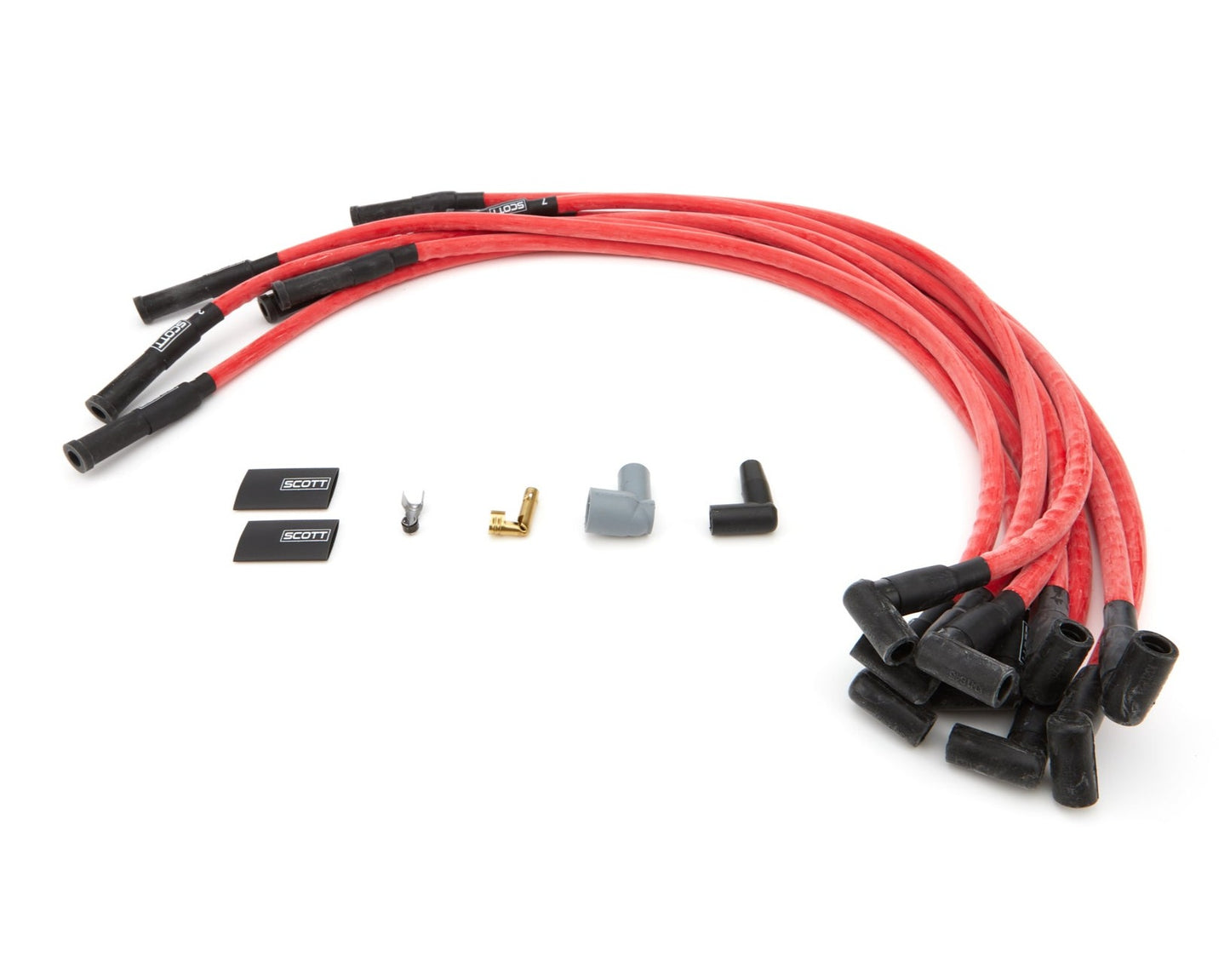 Scott Performance SBC Spark Plug Wire Set 180-Degree - Red CH-421-2