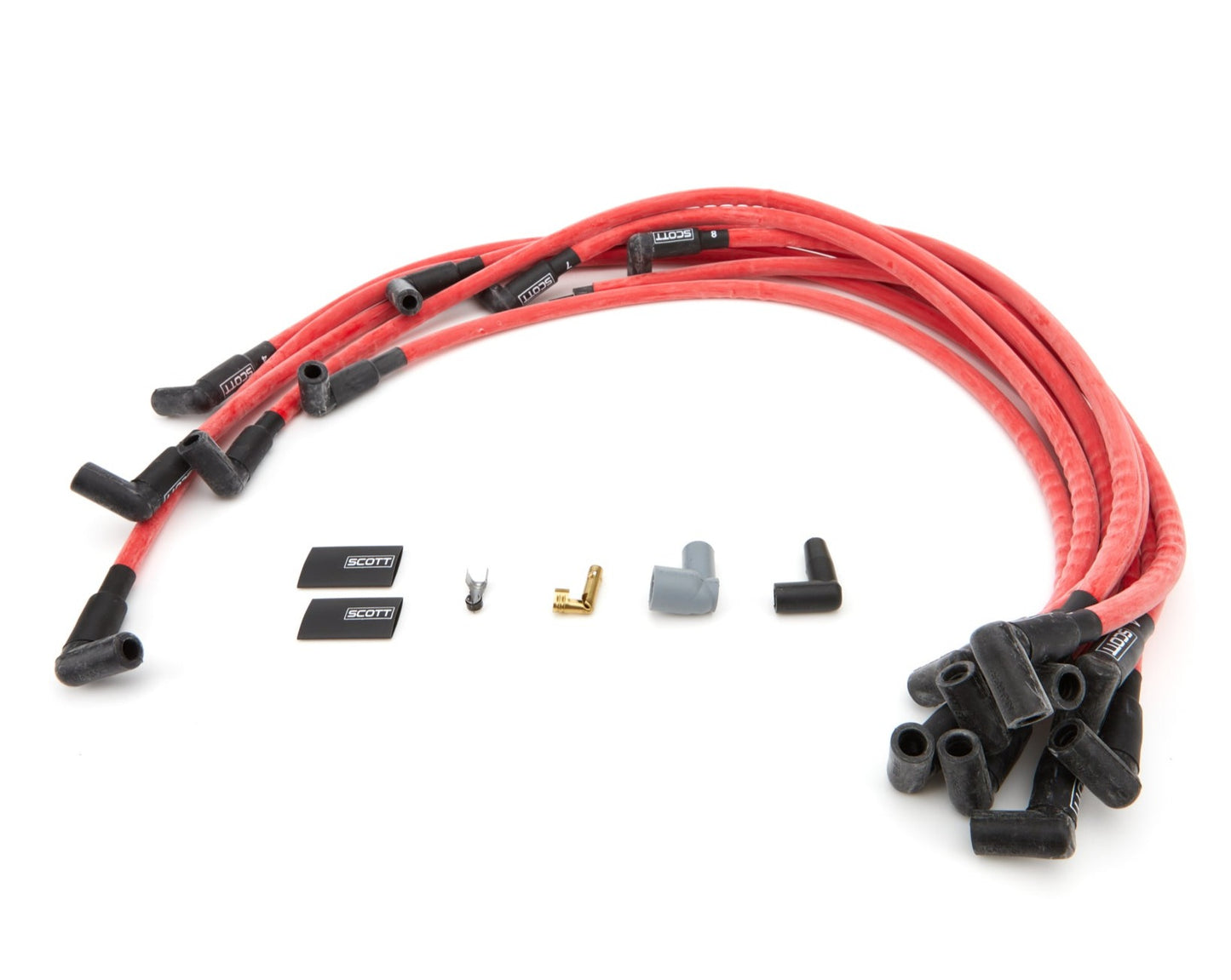 Scott Performance BBC Spark Plug Wire Set 90-Degree - Red CH-516-2