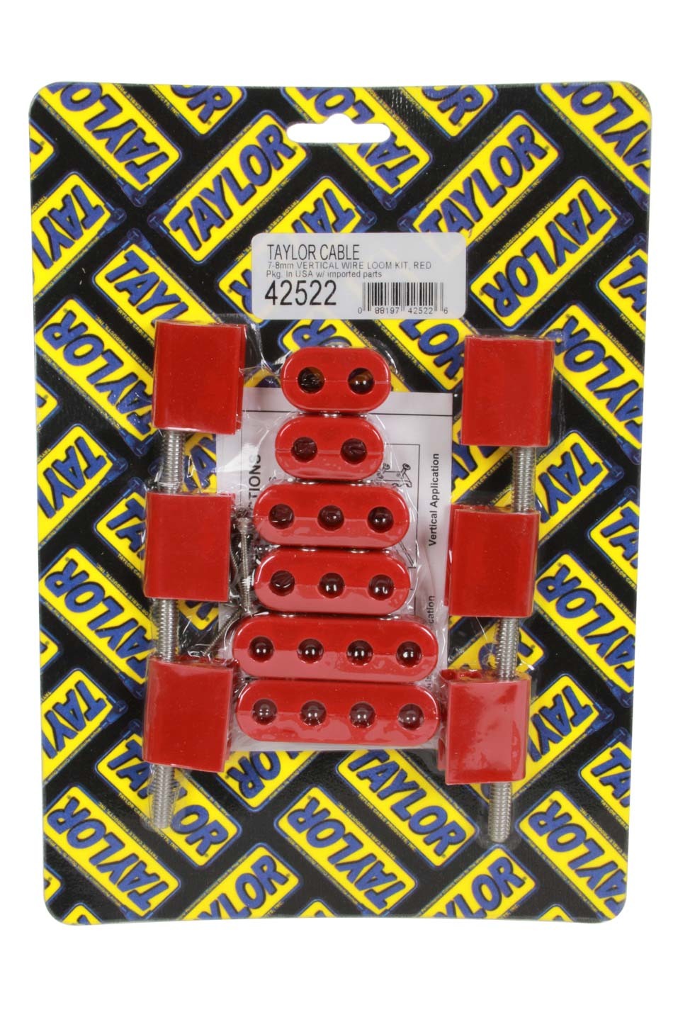 Taylor Cable Wire Loom Kit Vertical Red 42522