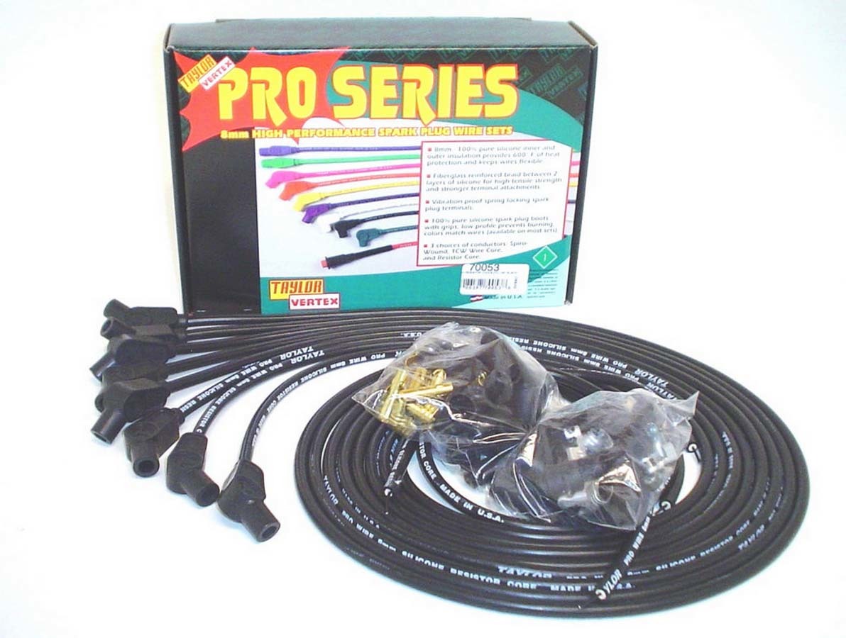 Taylor Cable Spark Plug Wire Set 8mm Black Pro Wire 135 Degree 70053