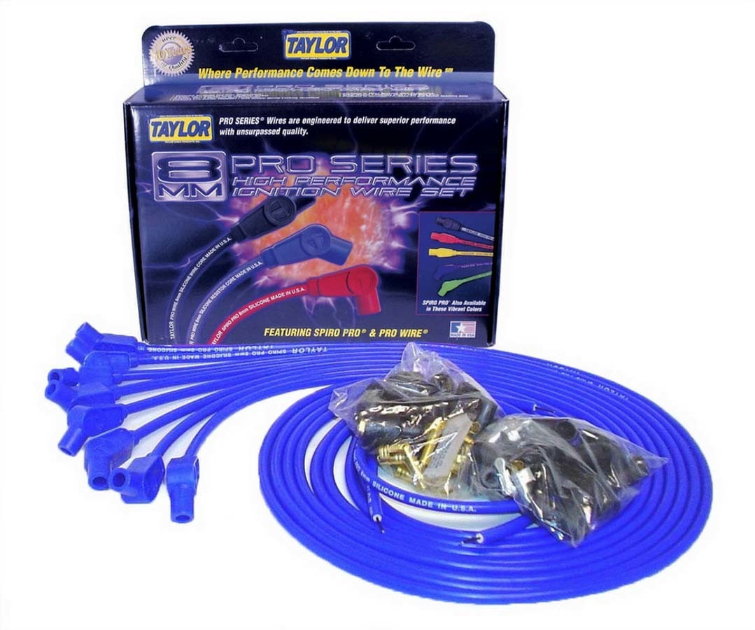Taylor Cable Spark Plug Wire Set 8mm Blue Spiro-Pro Wires 73653