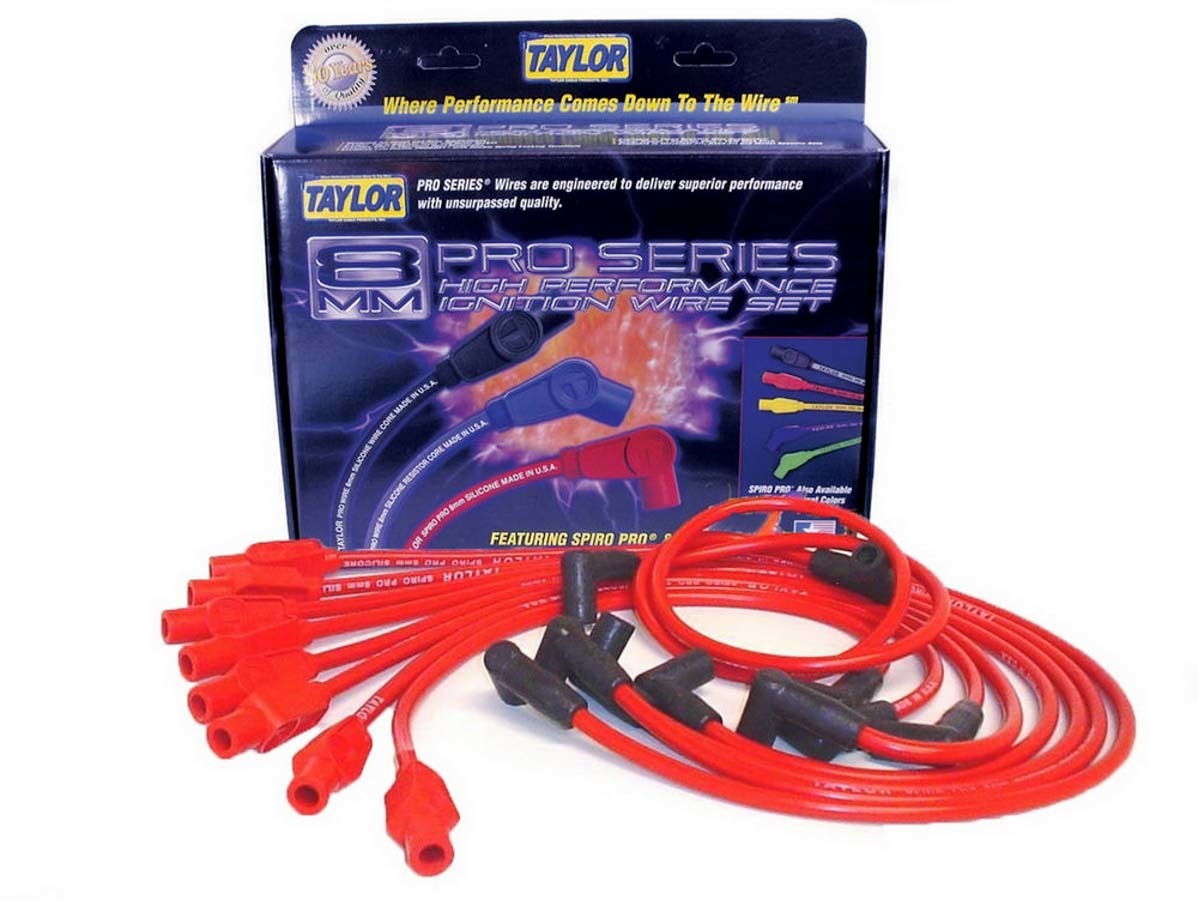Taylor Cable Spark Plug Wire Set Spiro-Pro Custom 8 Cylinder Red 74229