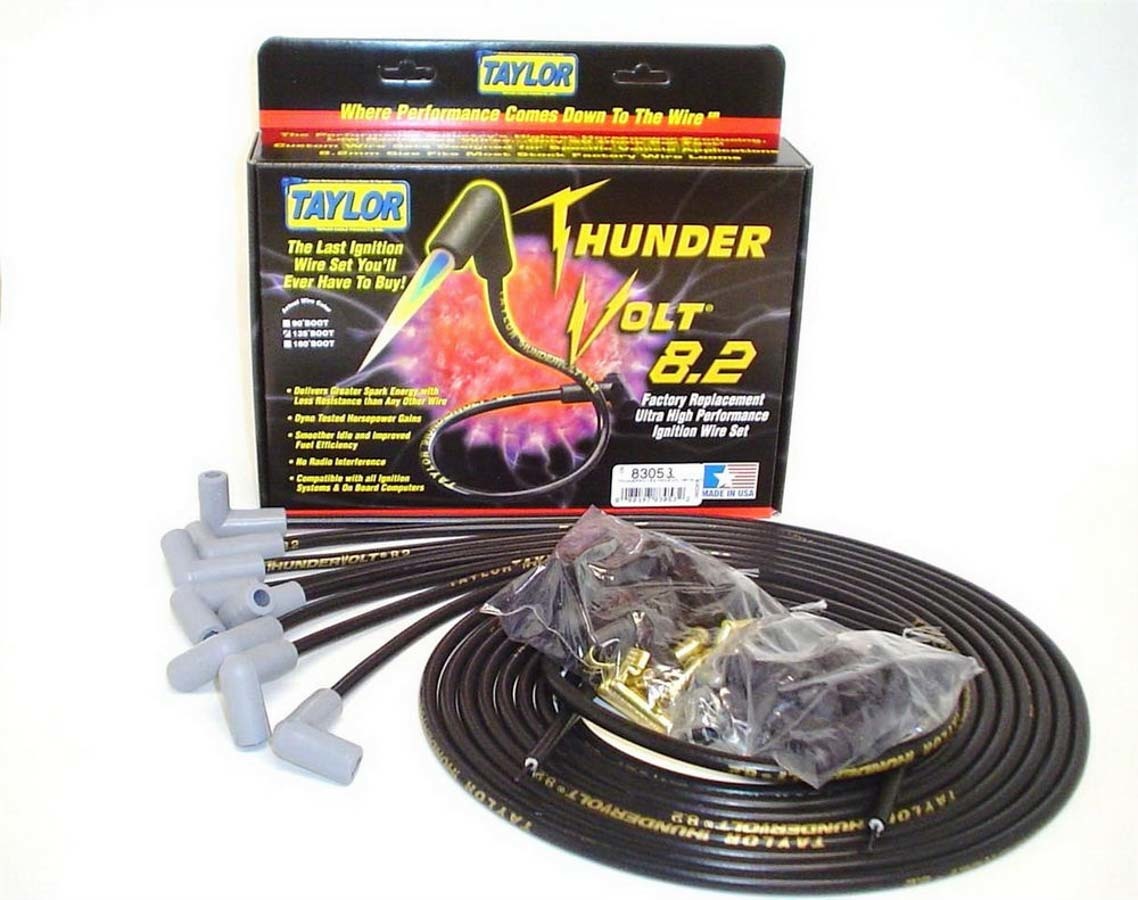Taylor Cable Univ Thundervolt Plug Wire Set 90 Degree Black 83051
