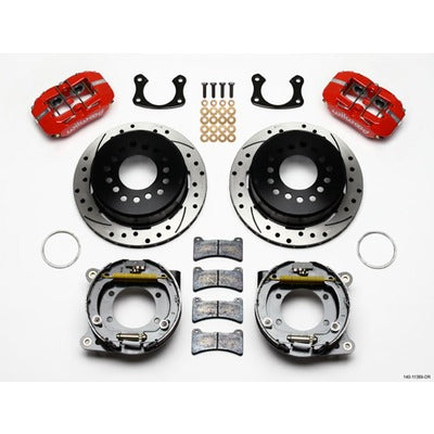 Wilwood Rear Disc Brake Kit Big Ford Red Caliper Drilled