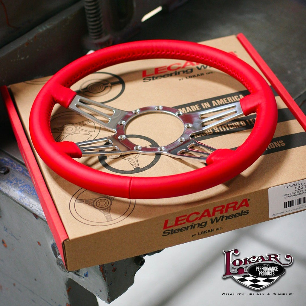 Lecarra Mark 4 Steering Wheel Double Slot Polished w/Black Wrap 44401