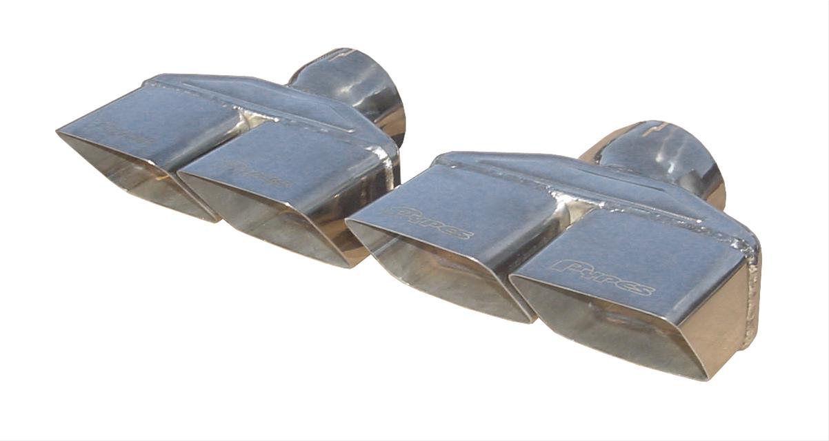 Pypes Exhaust Tips Slip Fit 3in Dual Rectangle Slant EVT88