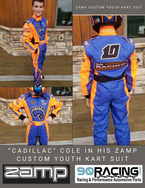 Cadillac Cole in his New Zamp Custom Kart Suit