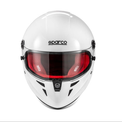 Sparco Stealth RF Helmet, SA2025 (White with Red Lining)